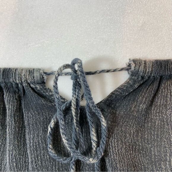 Paper Crane Black Grey Mineral Wash Boho Peasant Blouse Size Small - Picture 10 of 11